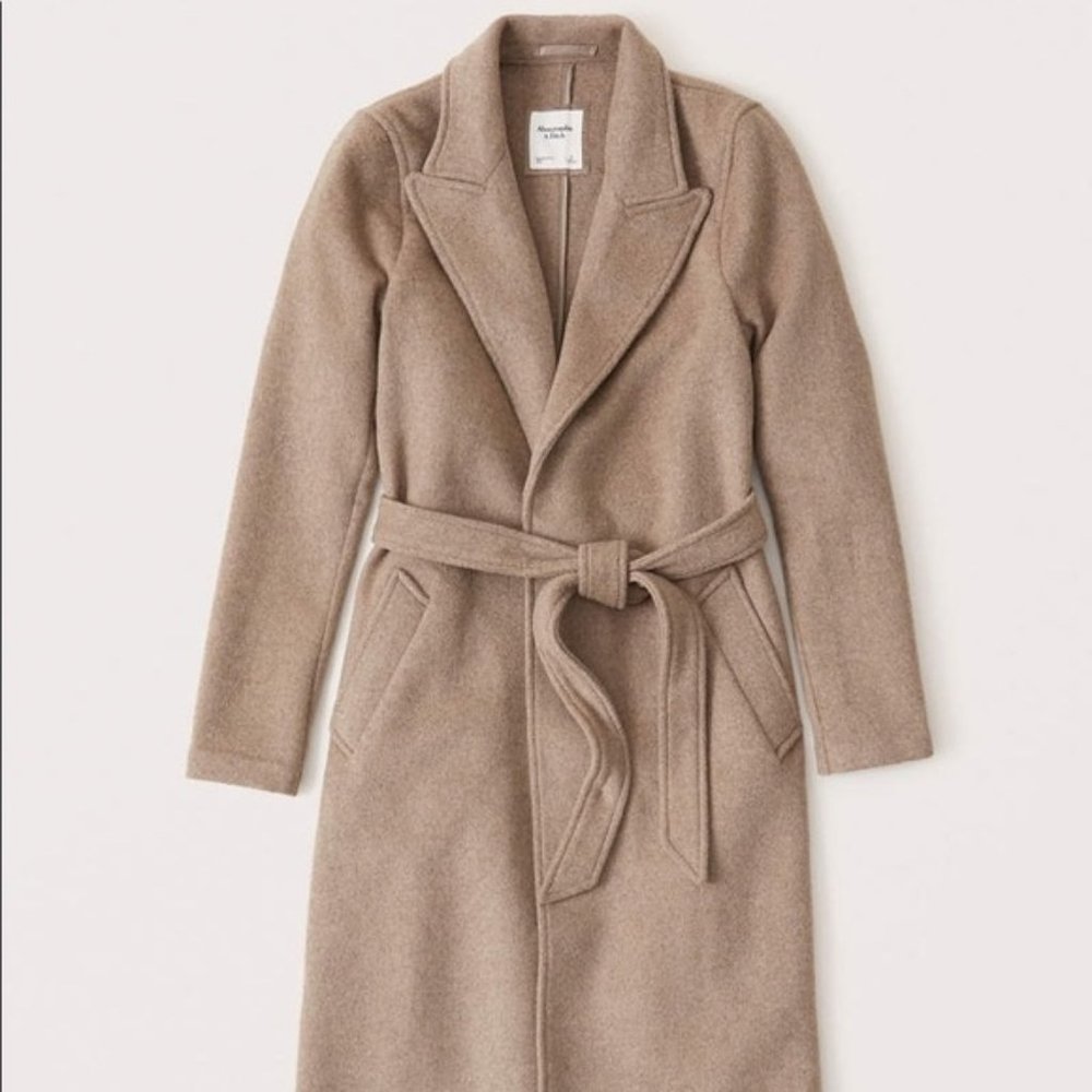 NWT Abercrombie & Fitch Women’s Wool-Belted Dad Coat